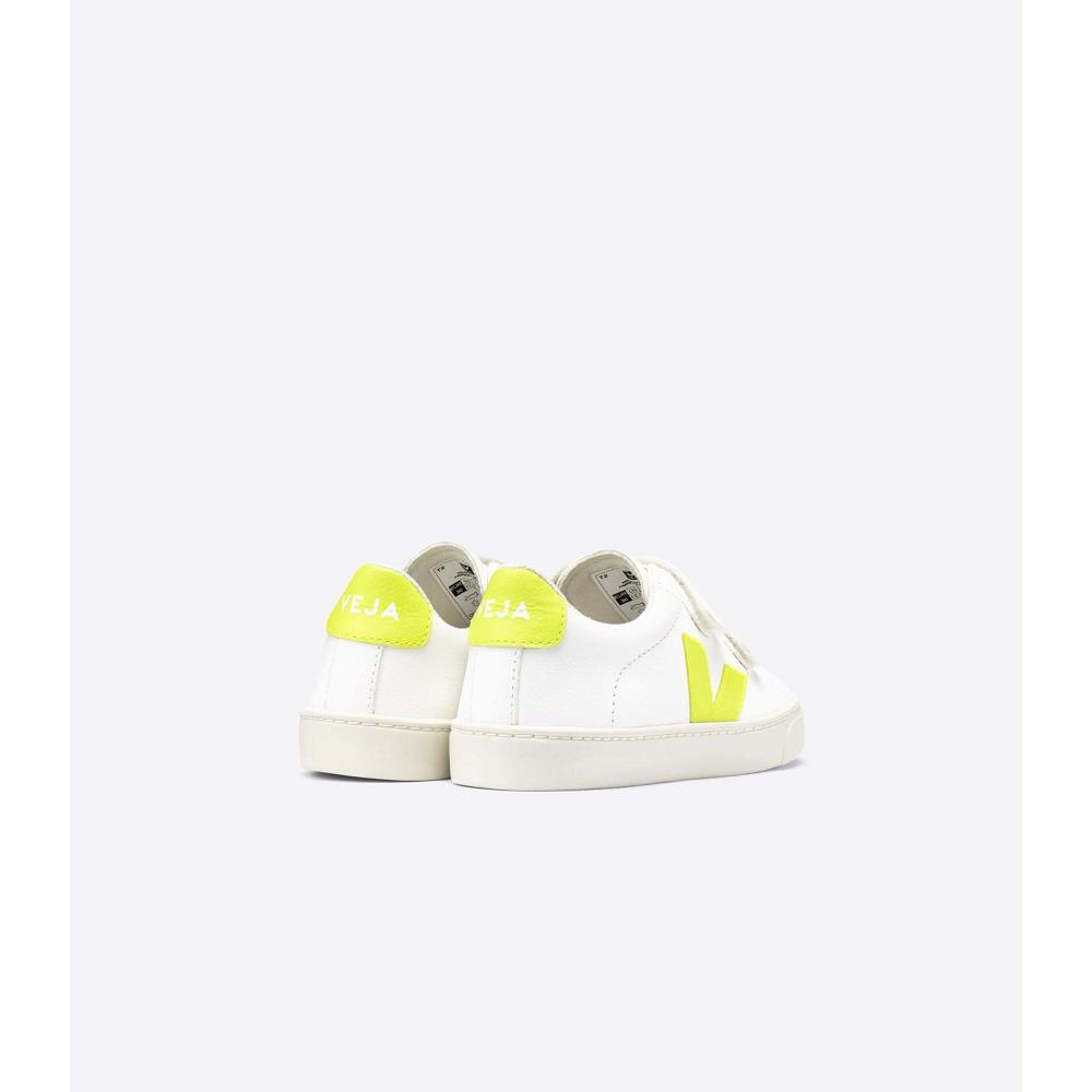 Kids' Veja ESPLAR CHROMEFREE Shoes White/Green | ZA 726GSO